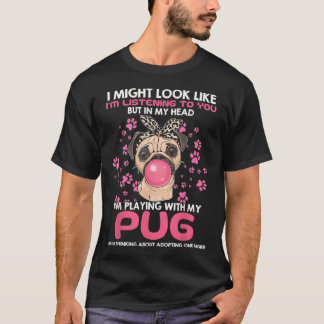 Grappige hondenliefhebbers in mijn hoofd speel ik  t-shirt