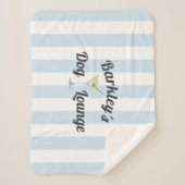 Grappige hondenlounge gepersonaliseerde blauwe str sherpa deken (Voorkant)