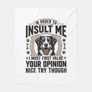 Grappige hondenmening vintage T-shirt ontwerp_1 Fleece Deken