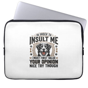 Grappige hondenmening vintage T-shirt ontwerp_1 Laptop Sleeve
