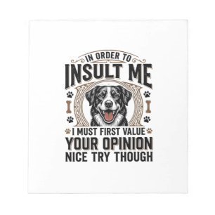 Grappige hondenmening vintage T-shirt ontwerp_1 Notitieblok