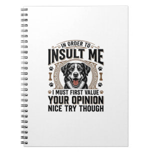 Grappige hondenmening vintage T-shirt ontwerp_1 Notitieboek