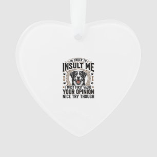 Grappige hondenmening vintage T-shirt ontwerp_1 Ornament