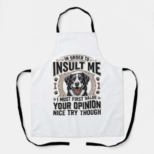 Grappige hondenmening vintage T-shirt ontwerp_1 Schort