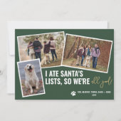 Grappige hondenplaatjes Gepersonaliseerde kerstfot Feestdagenkaart (Voorkant)