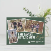 Grappige hondenplaatjes Gepersonaliseerde kerstfot Feestdagenkaart (Staand voorkant)