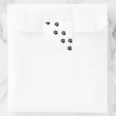 Grappige hondenpootafdruk vierkante sticker (Tas)