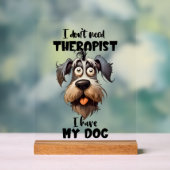 Grappige hondentherapeut word art acryl bord (Neutraal)
