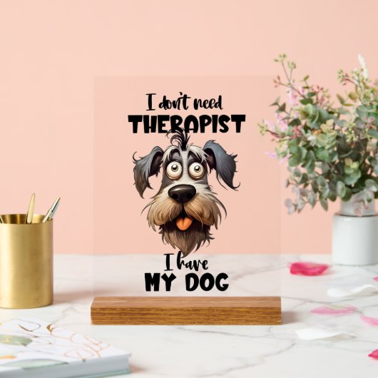 Grappige hondentherapeut word art acryl bord (Huwelijk)