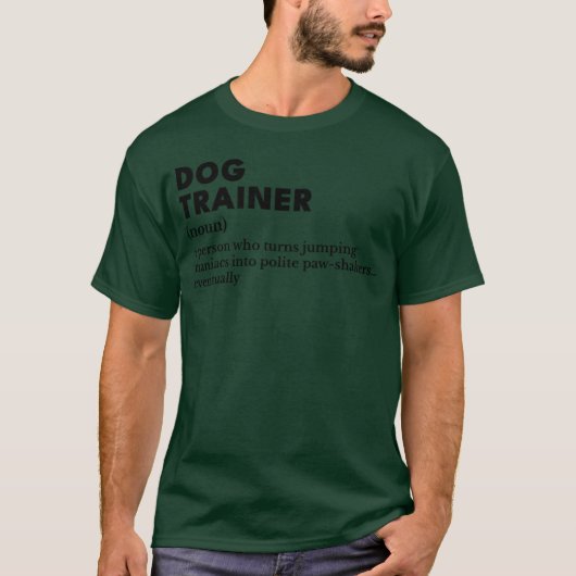 Grappige Hondentrainer - Grappige Definitie Zwarte T-shirt (Voorkant)