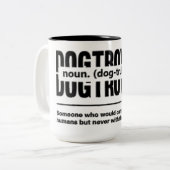 Grappige Hondentrooper Definitie Tweekleurige Koffiemok (Voorkant links)