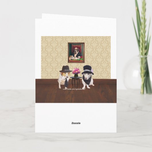 Grappige hondenverjaardag van Fun Couple Kaart (Achterkant)