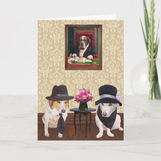 Grappige hondenverjaardag van Fun Couple Kaart (Voorkant)