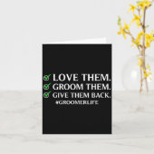 Grappige hondenverzorgingskunst voor mannen vrouwe kaart (Gele Bloem)