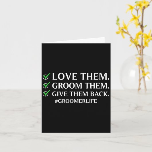 Grappige hondenverzorgingskunst voor mannen vrouwe kaart (Gele Bloem)