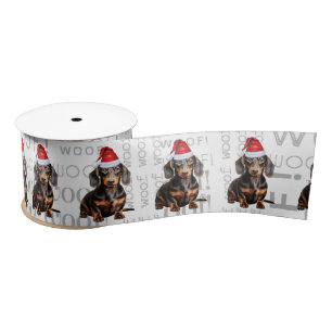 Grappige hondliefhebber gladharige dachshund kerst satijnen lint