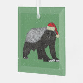 Grappige Honey Badger Kerstmis Glas Ornament (Voorkant links)