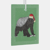 Grappige Honey Badger Kerstmis Glas Ornament (Voorkant Rechts)