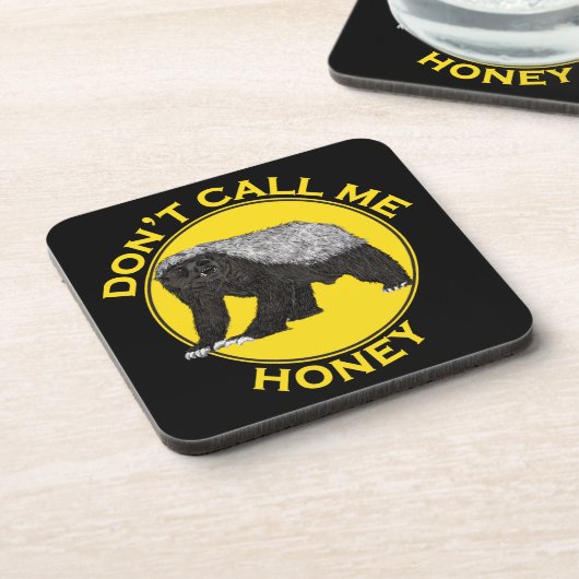 Grappige Honey Badger slogan Bier Onderzetter (Linkerzijde)