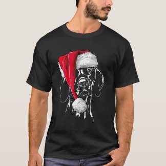 Grappige Hongaarse Vizsla Santa Dog Gift voor Kers T-shirt