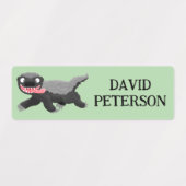 Grappige hongerige honingdas cartoon gepersonalise labels (Design 1)