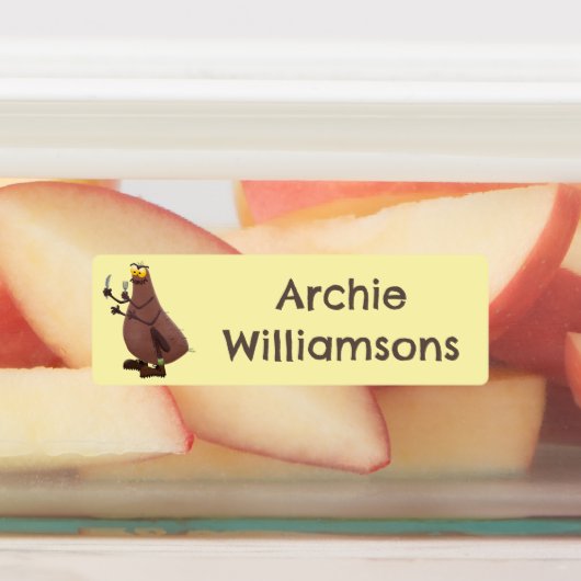 Grappige hongerige lelijke vlooien cartoon geperso labels (Aangebracht)