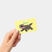 Grappige hongerige veelvraat dier cartoon badge (Handheld)