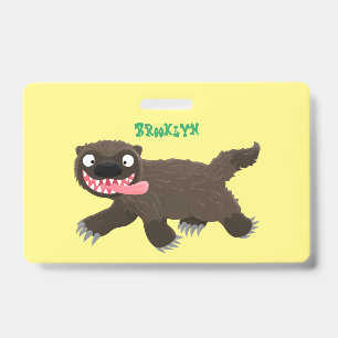 Grappige hongerige veelvraat dier cartoon badge