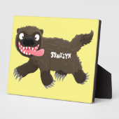 Grappige hongerige veelvraat dier cartoon fotoplaat (Zijkant)