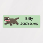 Grappige hongerige wolverine dierlijke cartoon gep labels (Design 1)