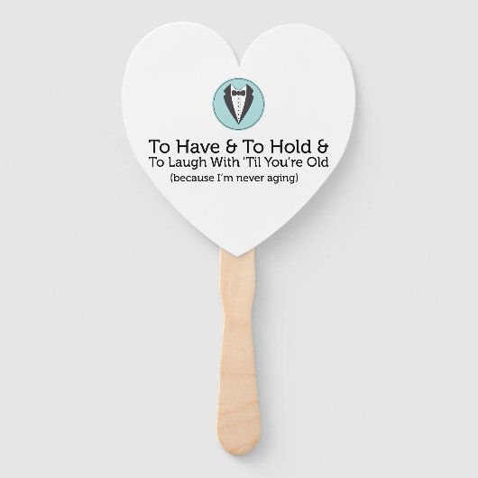 Grappige honing bruiloft geloften handwaaier (Achterkant)