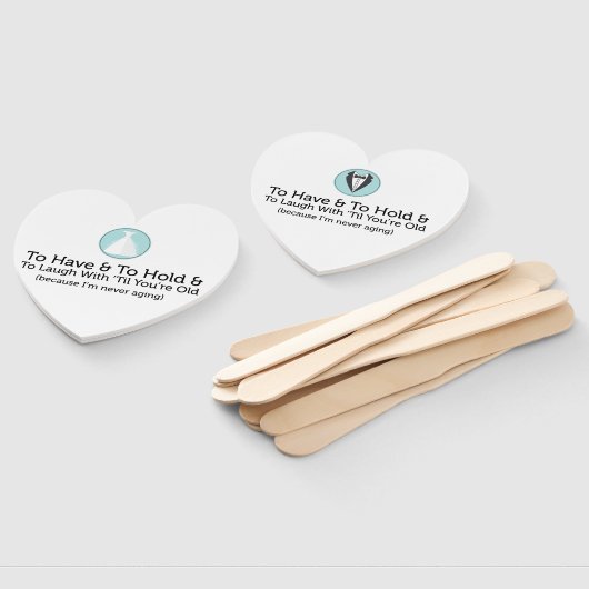 Grappige honing bruiloft geloften handwaaier (Niet-gemonteerd)