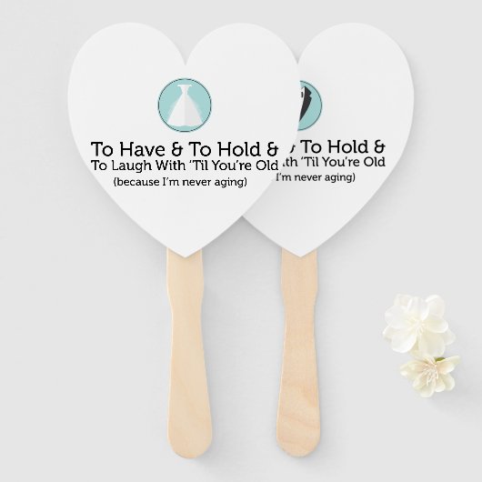 Grappige honing bruiloft geloften handwaaier (Voorkant en achterkant)