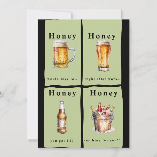 Grappige honing doen koppels bruiloft kaart (Achterkant)