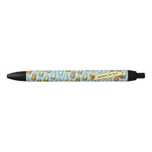 Grappige honingbeerfles knijp de dag! Patroon Zwarte Inkt Pen