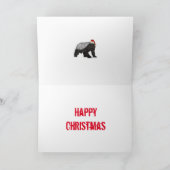 Grappige honingdas stoere Kerstman Kerst Dier Kaart (Binnen)