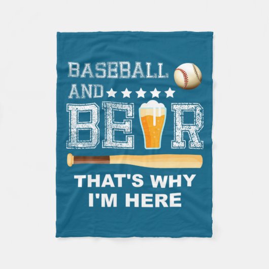 Grappige honkbal bier grap vader vaders fleece deken (Voorkant)