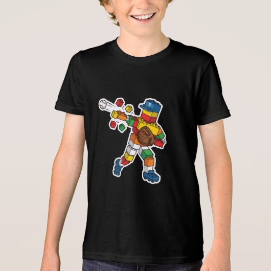 Grappige honkbal bouwstenen Tri-Blend shirt (Voorkant)
