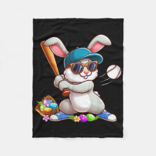 Grappige Honkbal Bunny Easter Shirten voor Kids Bo Fleece Deken