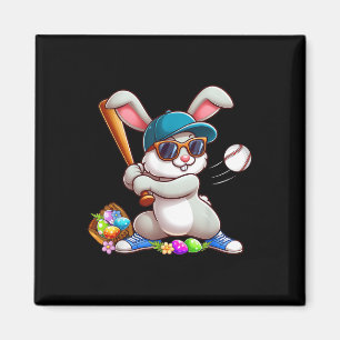 Grappige Honkbal Bunny Easter Shirten voor Kids Bo Magneet