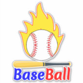 Grappige honkbal en bat, fan sticker (Voorkant)