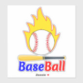 Grappige honkbal en bat, fan sticker (Vel)
