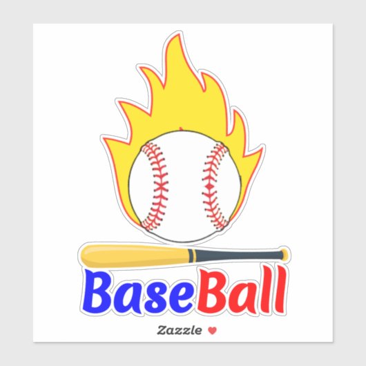 Grappige honkbal en bat, fan sticker (Vel)