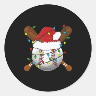 Grappige honkbal kerst bijpassende familie pyjama' ronde sticker