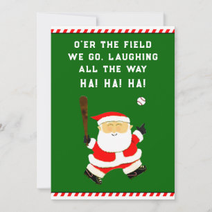 Grappige honkbal Kerst Feestdagenkaart