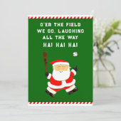 Grappige honkbal Kerst Feestdagenkaart (Staand voorkant)