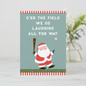 Grappige honkbal kerst vakantie kaarten (Staand voorkant)