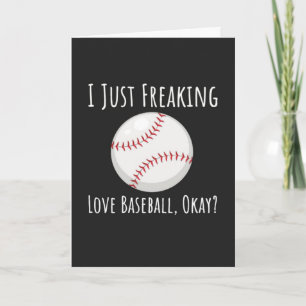 Grappige honkbal liefhebber kaarten speler enthous