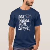 Grappige honkbal moeder bruh met teamnaam en numme t-shirt (Voorkant)