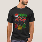 Grappige Honkbal Ornamenten Ballen Kerstboom Licht T-shirt (Voorkant)